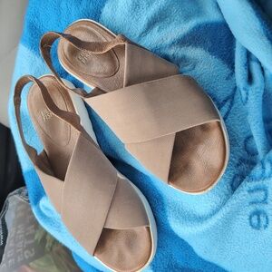 Eileen Fisher Trek Slingback Mesh Wedge Sandals Size 7